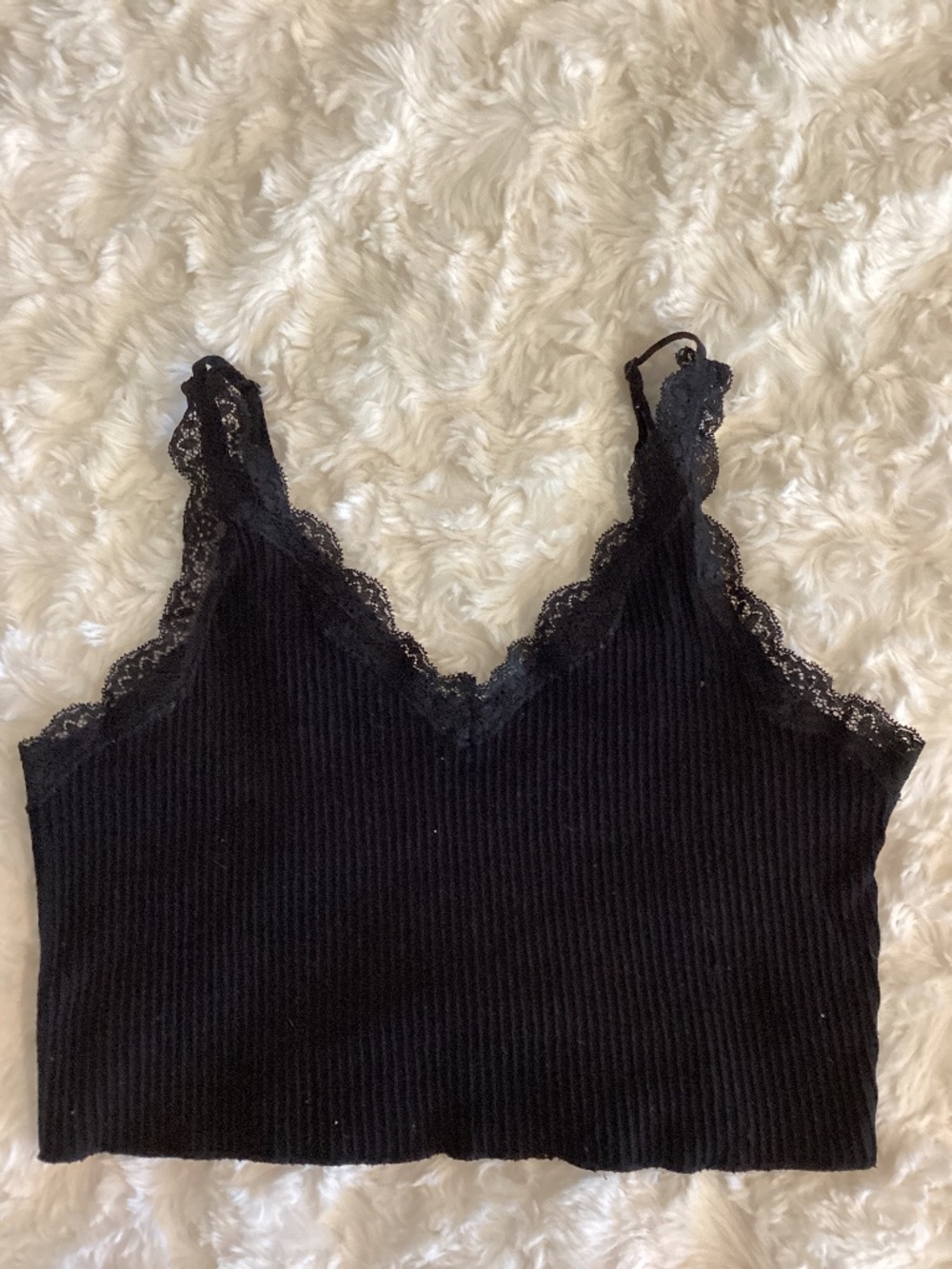 Mi Ami for Francesca’s Cami Cropped Tank, Black, Size S